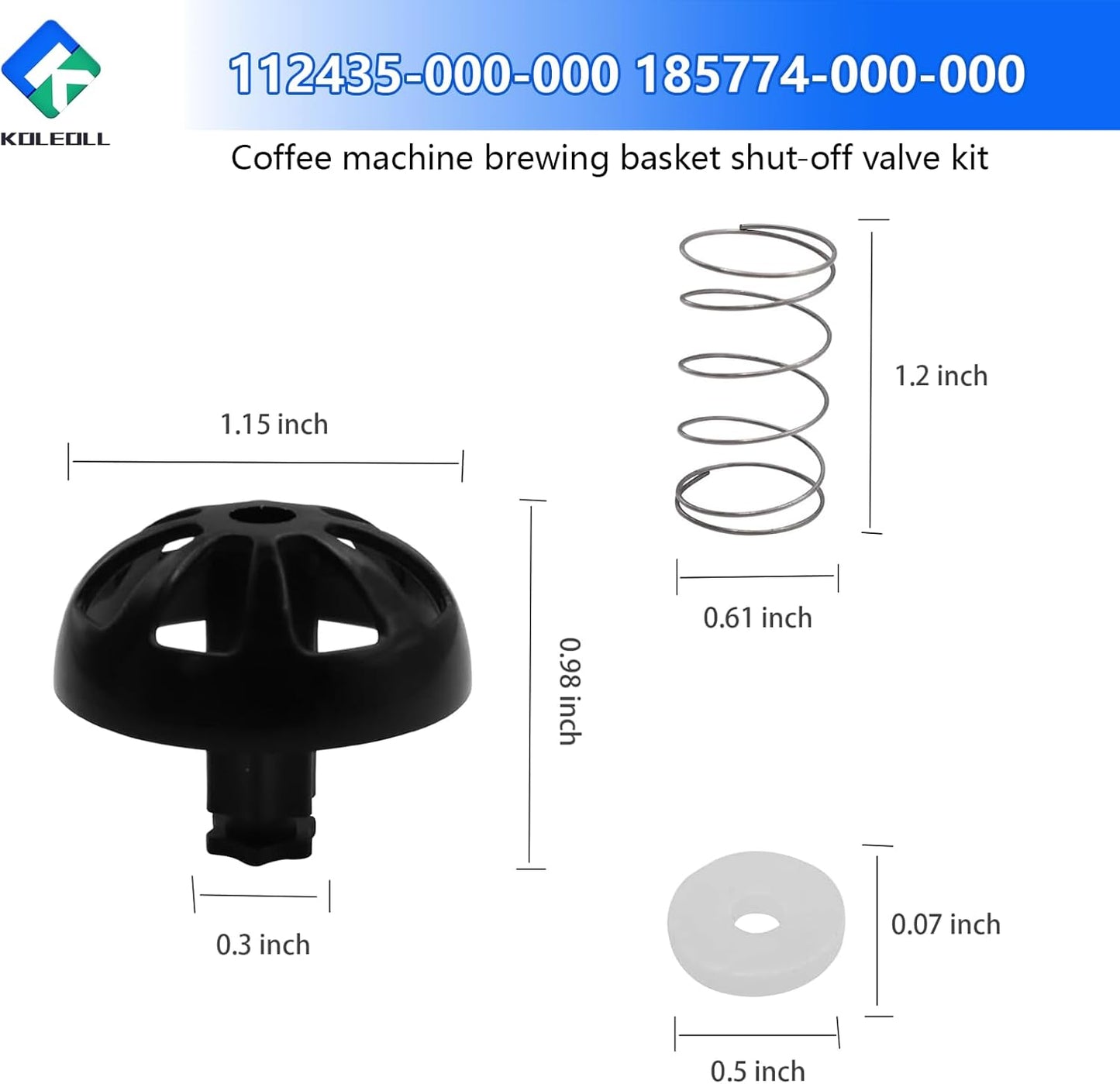 2 Pack Coffee Maker Brew Basket Stop Valve Kit 112435-000-000 185774-000-000 Compatible with Hamilton Beach Coffee Makers 990117900 990237500