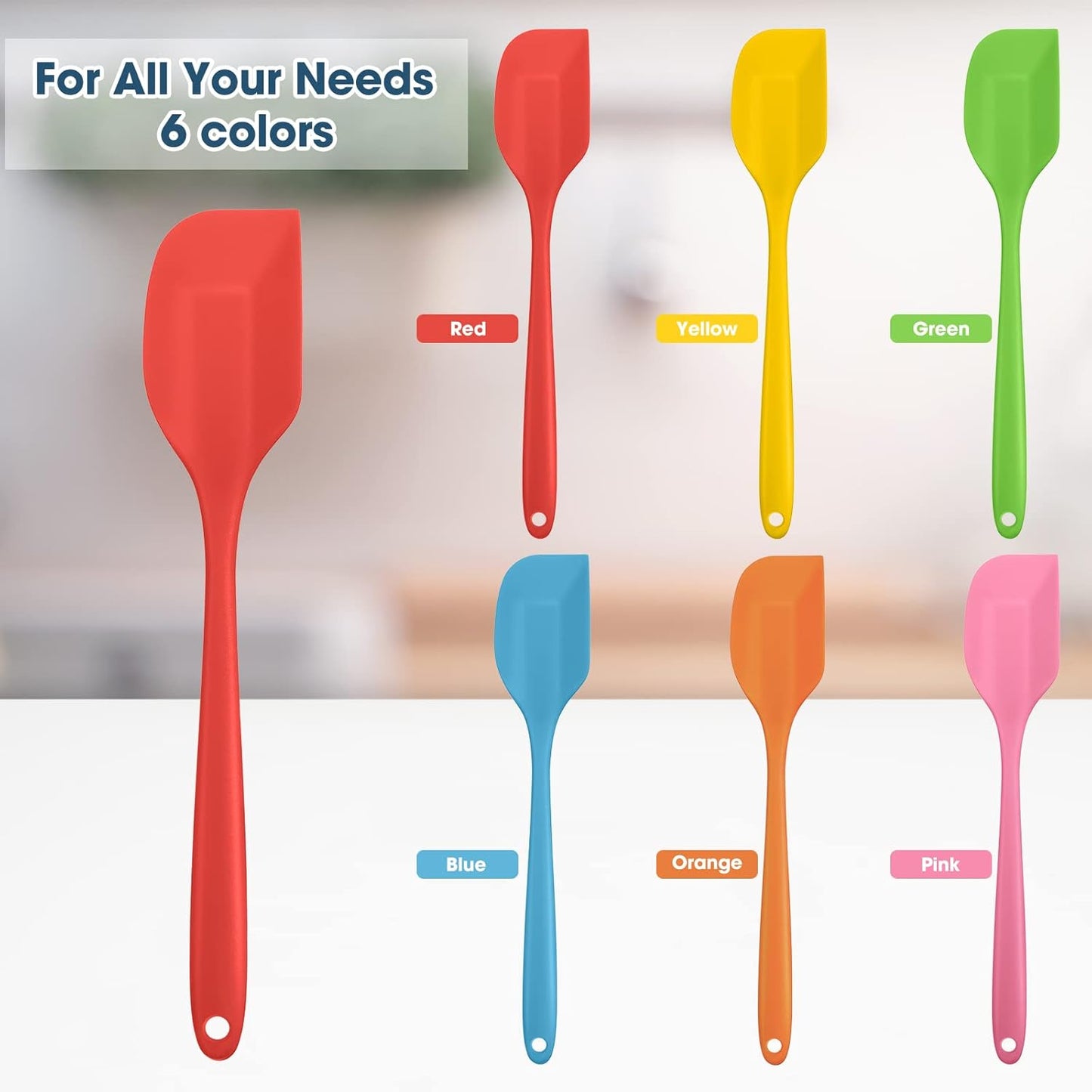 Irenare 24 Pcs Mini Silicone Spatulas Bulk 8.3 Inch Heat Resistant Scrapers Rubber Spatulas Seamless Design Non Stick Flexible for Kitchen Use Cooking Baking Mixing