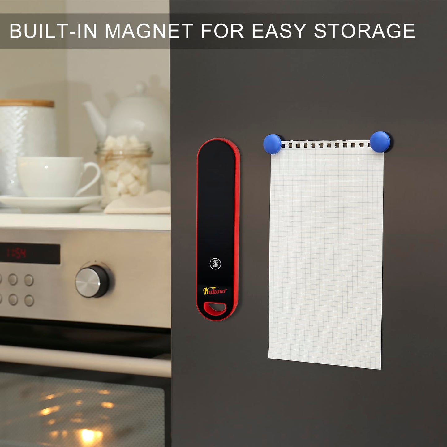 The Latest Thermocouple Instant Reading Meat Thermometer Digital,Faster Less Than 0.6 Second Response,IP67 Waterproof Thermometer Suitable for Grilling, Cooking,BBQ Gifts for Men (Red)