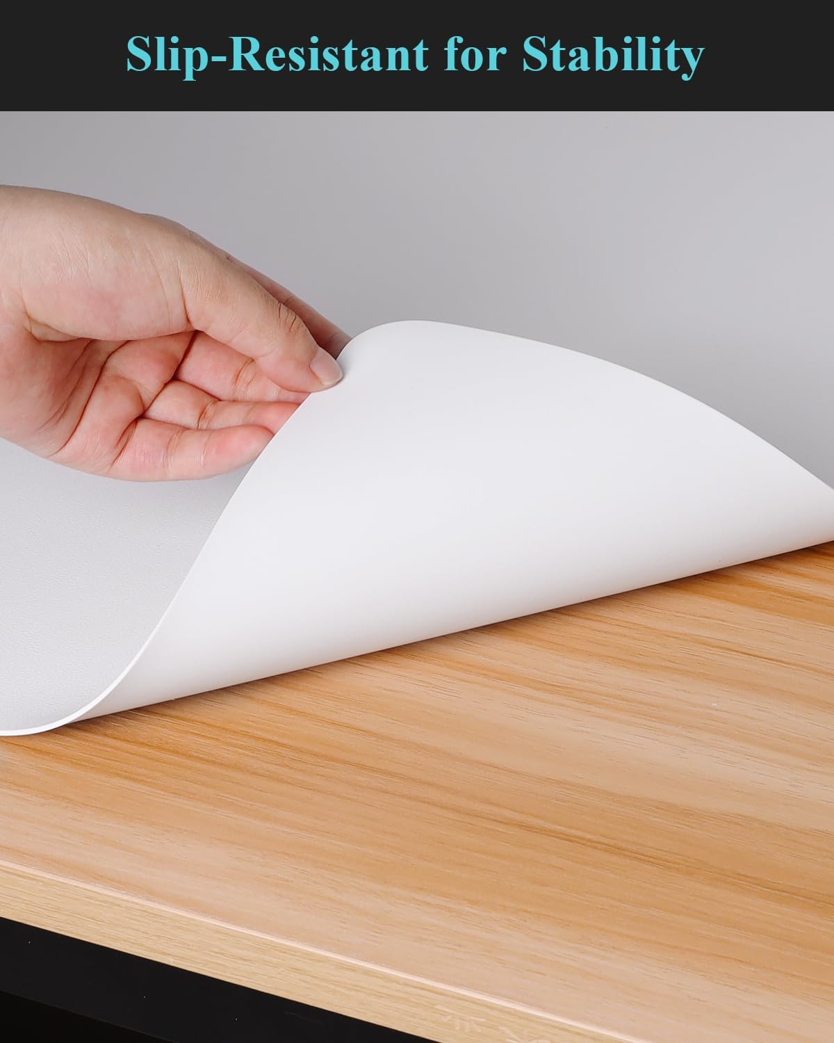 Pure White Plastic Table Cover Protector, 24" x 48" Waterproof Easy Flat PVC Desk Pad Mat, 1.5mm Thick Rectangle Vinyl Table Top Protector for Dining Room Table, Office, Dresser