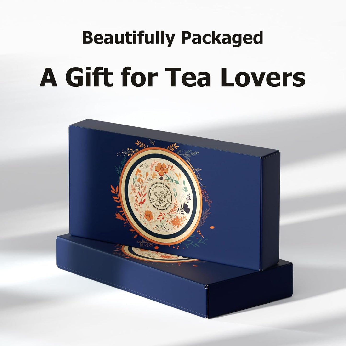 HANFANGLING Tea Gift Box, White Peach Oolong Tea, Jasmine Green Tea, Strawberry Black Tea, Three Fruit Tea Combinations, Beautifully Gift Boxed, Perfect as a Gift for Tea Love