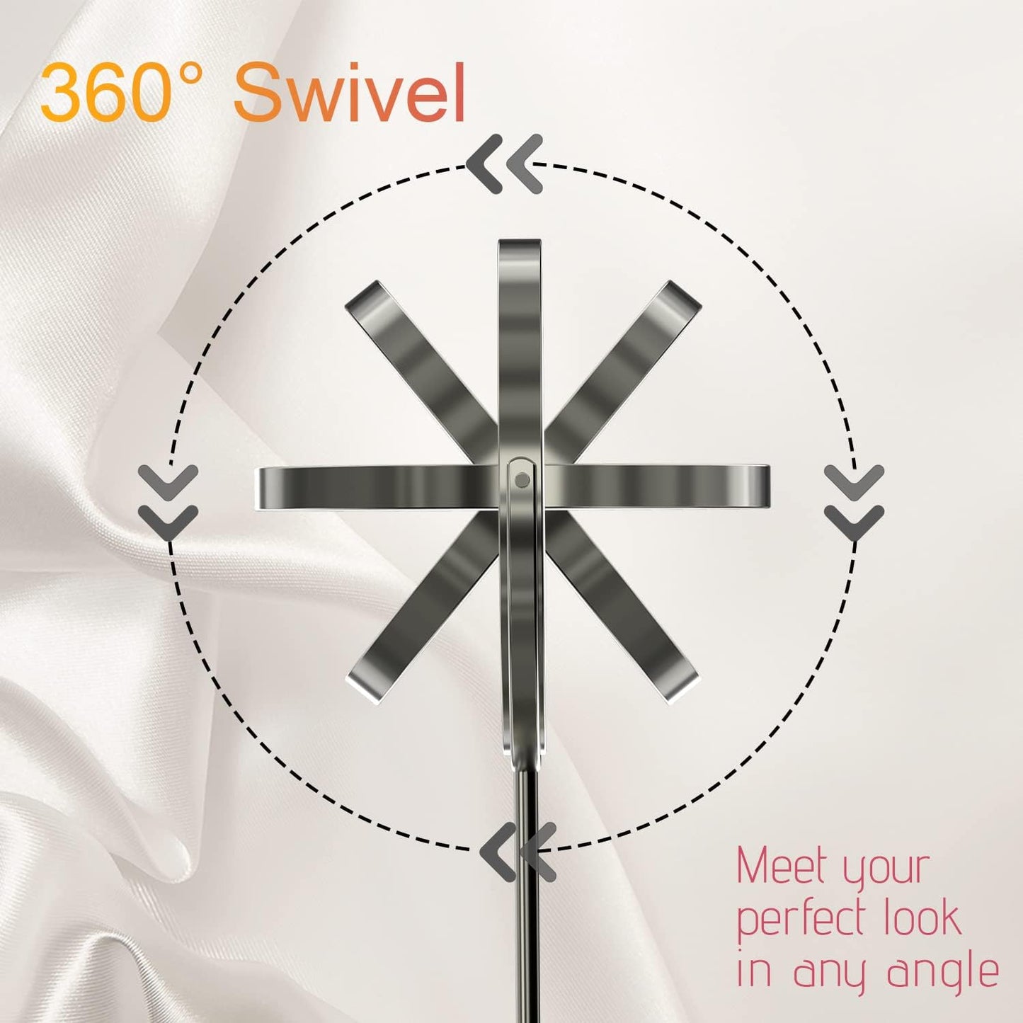 8" Lighted Vanity Mirror with Lights, 1X/10X Magnifying Makeup Mirror, Double Sided 360 Swivel USB Rechargeable, 3 Color Lights, Gifts for Women Mom Teen Girls