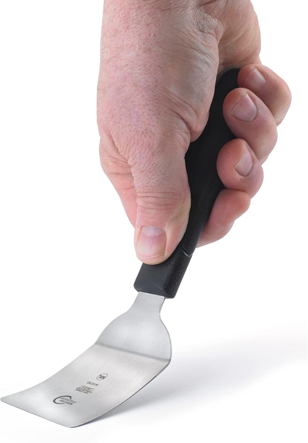 Mercer Culinary Millennia Mini Turner/Spatula, 2.5 Inch x 2.5 Inch Blade, Black Handle