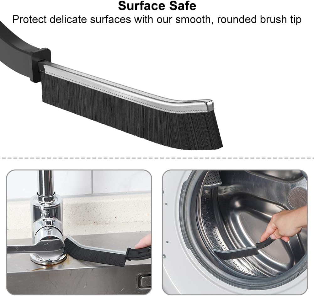 Hard Bristle Crevice Cleaning Brush, Gap Cleaning Brush, Small Cleaning Brush, Grout Brush, Kitchen Brush, Bathroom Crevice Brush for Toilet, Home, Bathtub, Sink, Household, Window - 3 Pcs