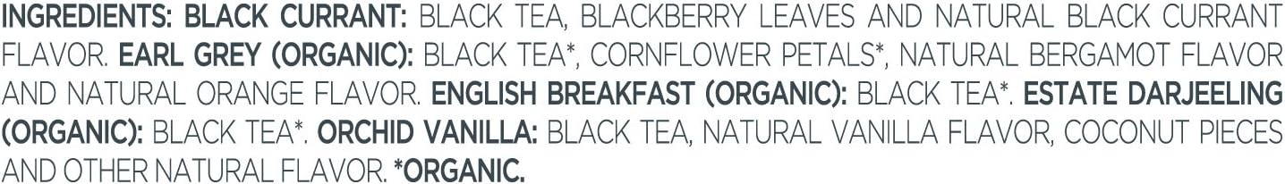 Tea Forte Assorted Black Tea Presentation Box Tea Gift Set Sampler, 20 Count, 2 of Each Variety Individually Wrapped Handcrafted Pyramid Infuser Bags