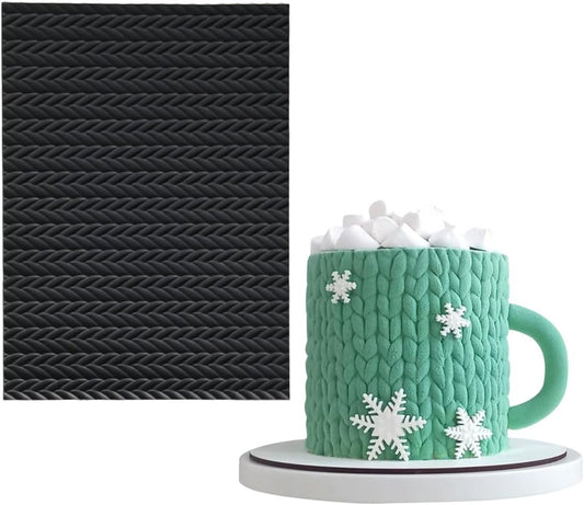 mostsom Silicone Lace Cake Molds Reusable Fondant Embossing Mats for Cake Decorating, Sweater Pattern, Cupcakes, Cookies, Chocolate - Food-Grade Non-Stick Baking Tools (C_ Sweater Pattern)