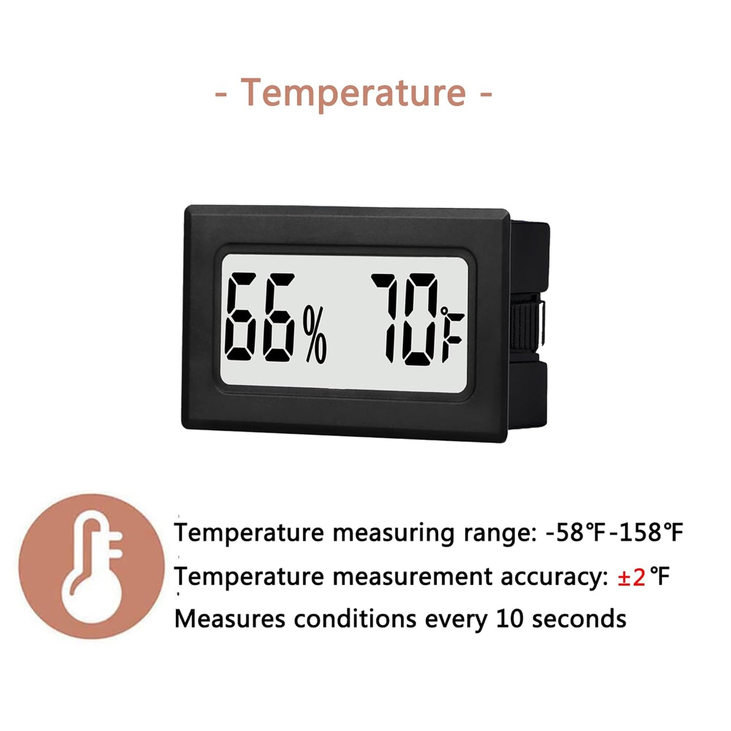 6 Pack Mini Small Digital Hygrometer Thermometer Indoor Temperature and Humidity Meter Gauge with Temp Humidity Sensor Monitor Fahrenheit (℉) for Jars,Home,Room