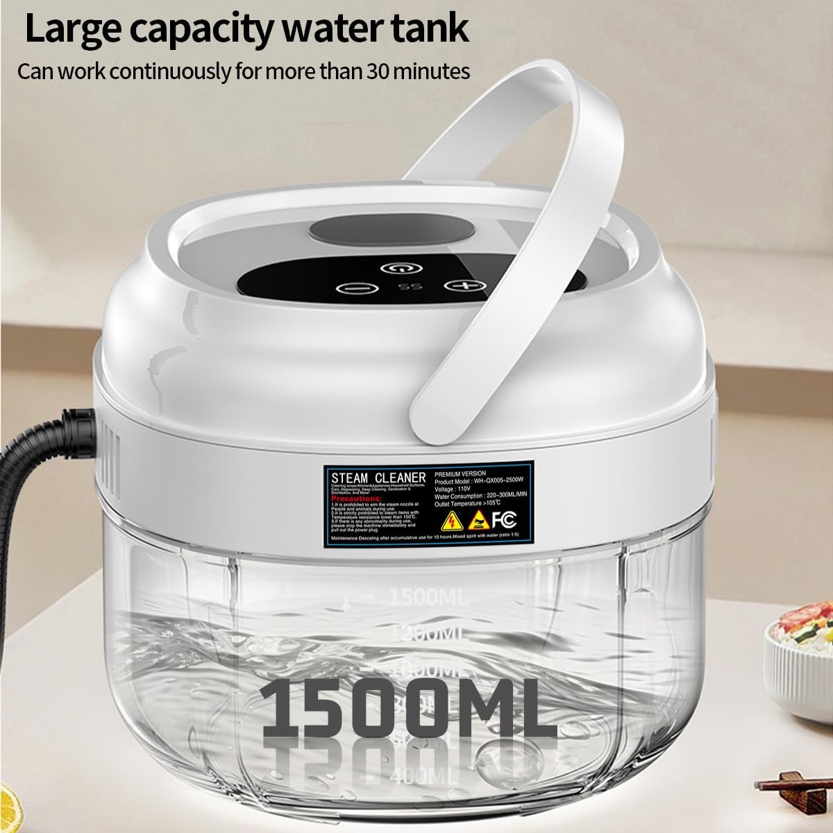 Handheld Steam Cleaner,Portable High-Pressure Steam Cleaner with Smart Touch Screen, Steam Cleaner for Home Cleaning of Bathroom,Furniture,Car, Shower,Kitchen, and Toys