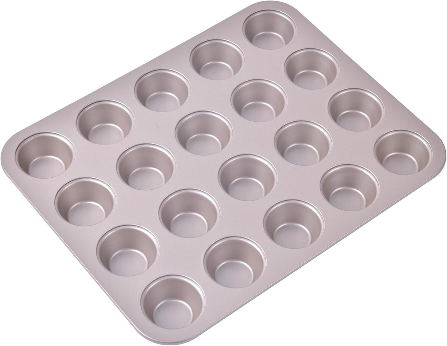 Mini Muffin Pan, 20-Cavity Non-Stick Mini Cupcake Pan Bakeware for Oven Baking (Champagne Gold)