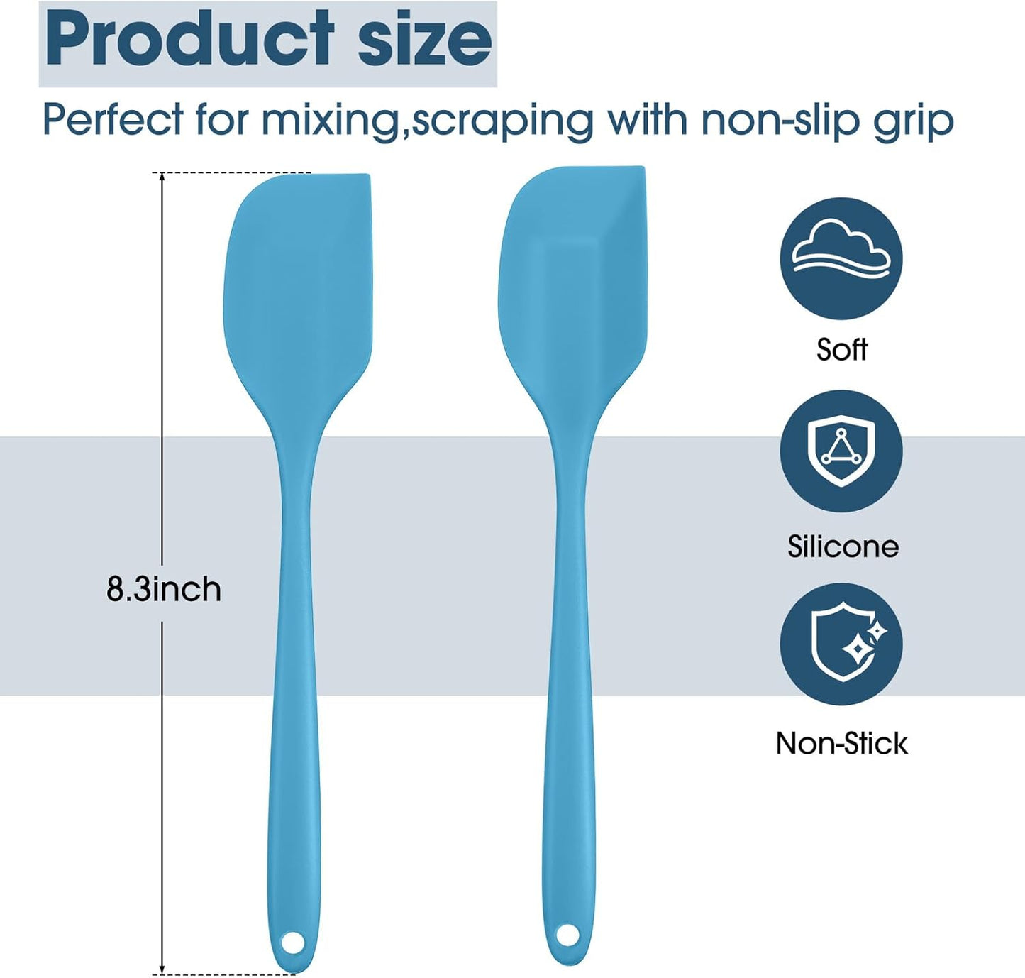 Irenare 36 Pcs Mini Silicone Spatulas Bulk 8.3 Inch Heat Resistant Scrapers Rubber Spatulas Seamless Design Non Stick Flexible for Kitchen Use Cooking Baking Mixing