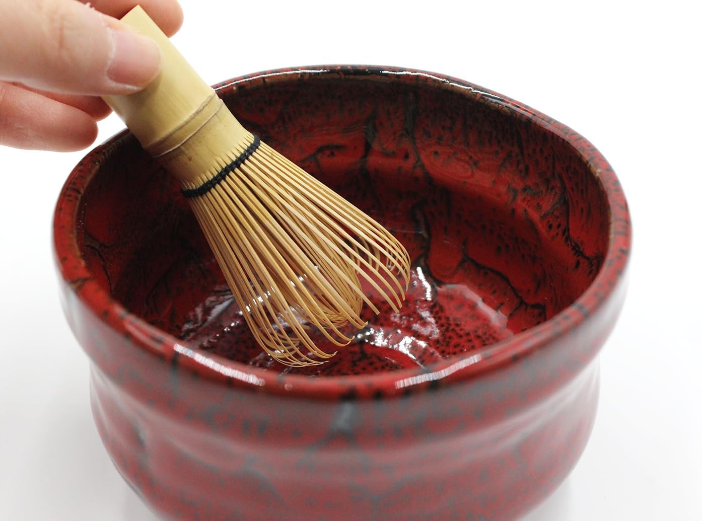 Japanese Traditional Handcrafted Matcha Chawan Tea Bowl Cup Ceremony Tableware Pottery (Tenmoku Beninagare)