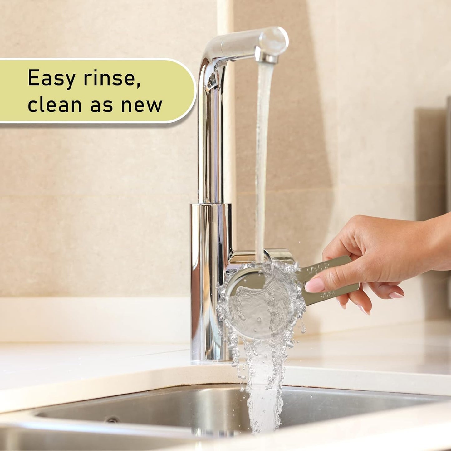 1PCS 1/3Cup (80ml, 2.7oz) Single Measuring Cup, Stainless Steel Measure Scoop, Metric and US Measurement, Dishwasher Safe