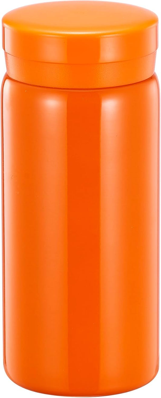 Mini Thermos Cute Water Bottle - 7 oz Tiny Insulated Vacuum 18/10 Stainless Steel Small Flask - Leak Proof & Spill Proof & Keeps Cold and Hot for Drink, Coffee, Tea - Orange