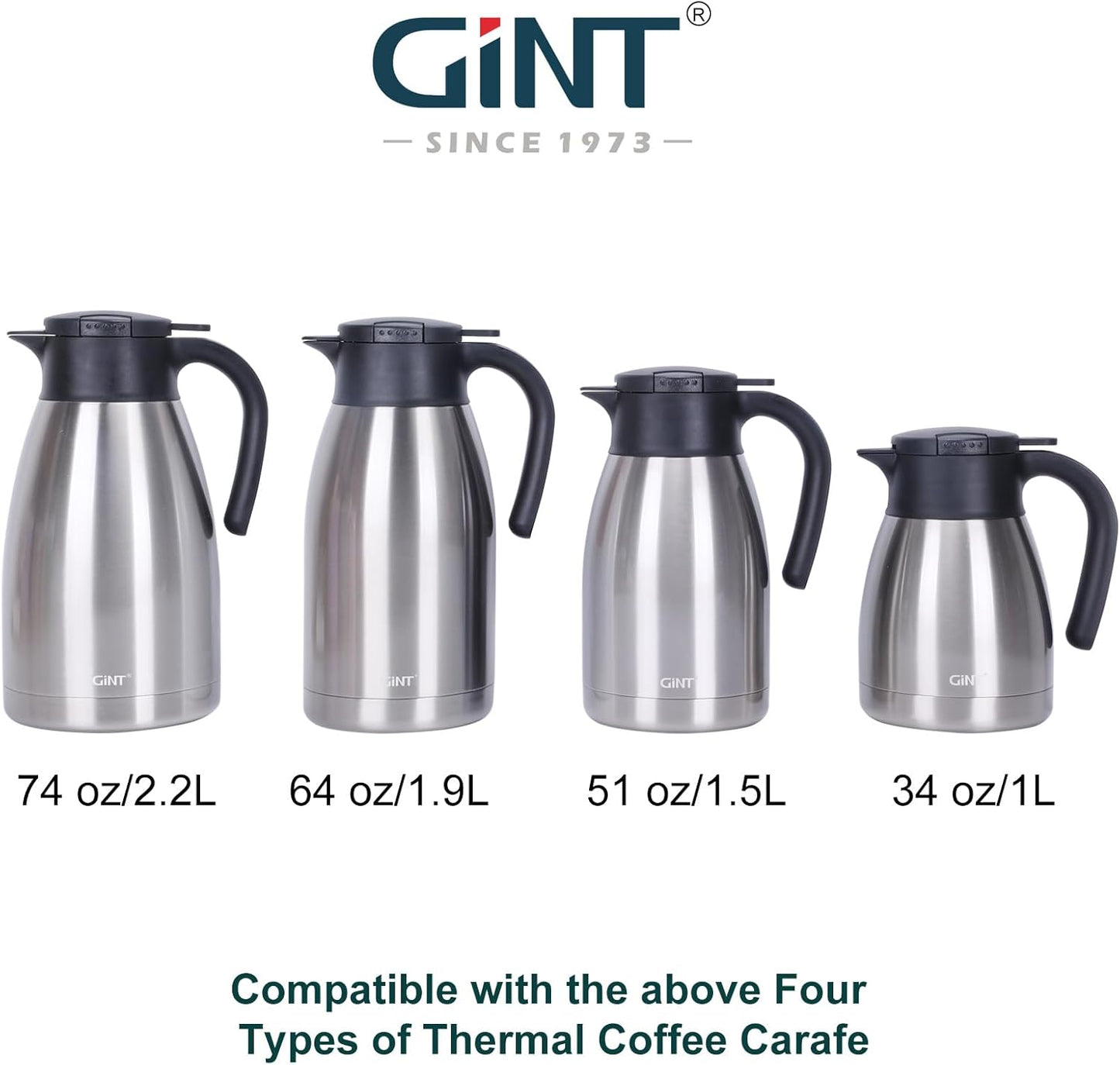 GiNT Stainless Steel Thermal Coffee Carafe Lid (Lid, universal)