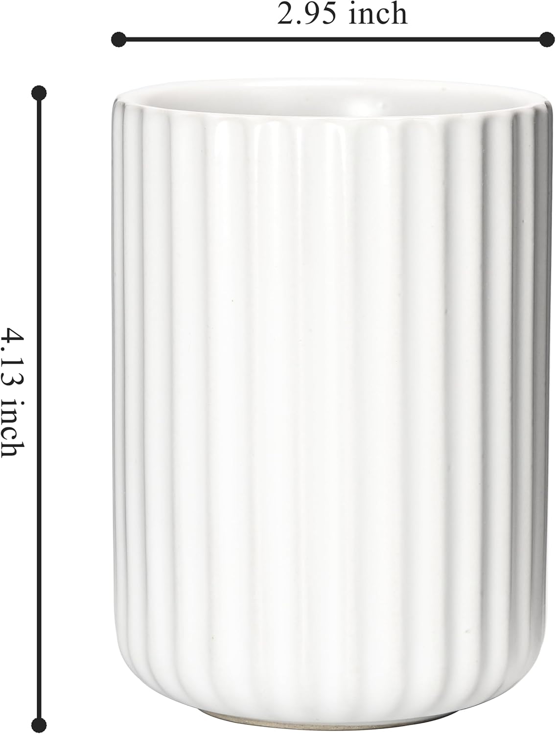 Ceramic Spoon Holder for Coffee Bar, Upright Tea Spoon Holder Cup, Coffee Stirrers Straws Stir Stick Holder, Black Fluted Surface