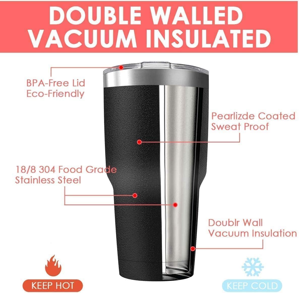30oz Stainless Steel Travel Mug with Lid, 12 Pack Double Wall Vacuum Insulated Bulk Tumbler, Powder Coated Coffee Cup Suitable for Vehicle Cup Holders (White)