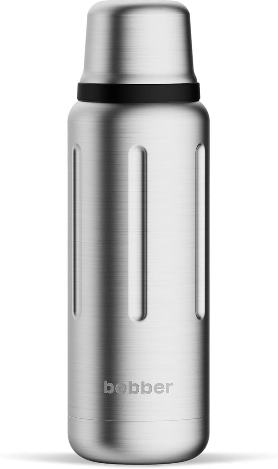 BOBBER 16 oz Vacuum Insulated Stainless Steel Water Bottle with Cup Lid – Dishwasher Safe – Keeps Drinks Hot for 24 Hours and Cold for 36 Hours – Triple Walled Coffee Thermos for Hot Drinks (Matte)