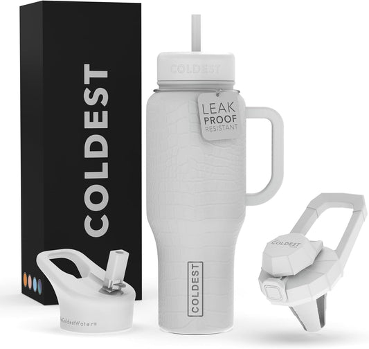 Coldest 40 oz Tumbler with Handle and Straw, 100% Leak Proof Insulated Tumbler with Lid and Straw (3 Lids), Stainless Steel Tumblers for Women & Men, Cup Holder Friendly, 36 oz (Saving Private Camo)