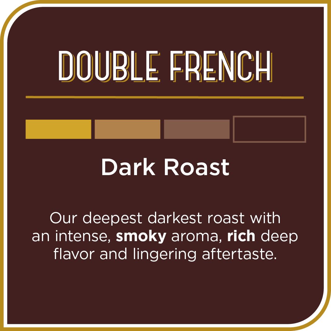 Don Francisco's Double French Dark Roast Coffee - 72 K-Cup Compatible Single-Serve Pods - Bold, Smoky Flavor - 100% Arabica - Recyclable - Rich Aroma, Full-Bodied Taste - Compatible with Keurig Brewers