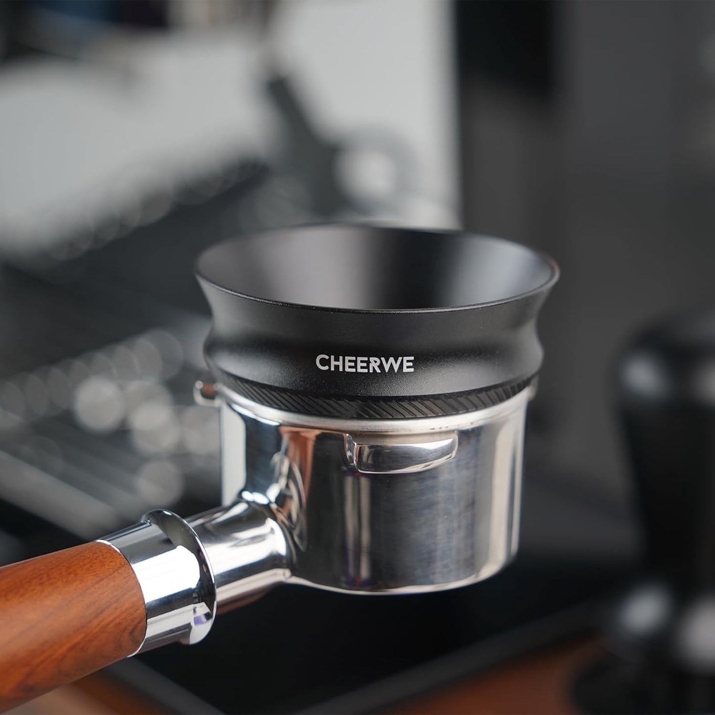 58mm Magnetic Espresso Dosing Funnel, Espresso Coffee Dosing Ring, 25mm Anodized Aluminum Dosing Funnel with 8 Magnets Compatible with 58mm Portafilter