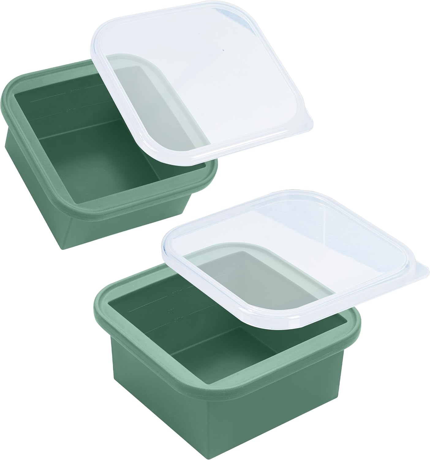 2-Cup Silicone Freezer Trays with Lids – Perfect for Meal Prep, Portion Control, and Easy Freezing-Meal Prep Container Molds for Soup,Leftovers (Green, 2 pack)