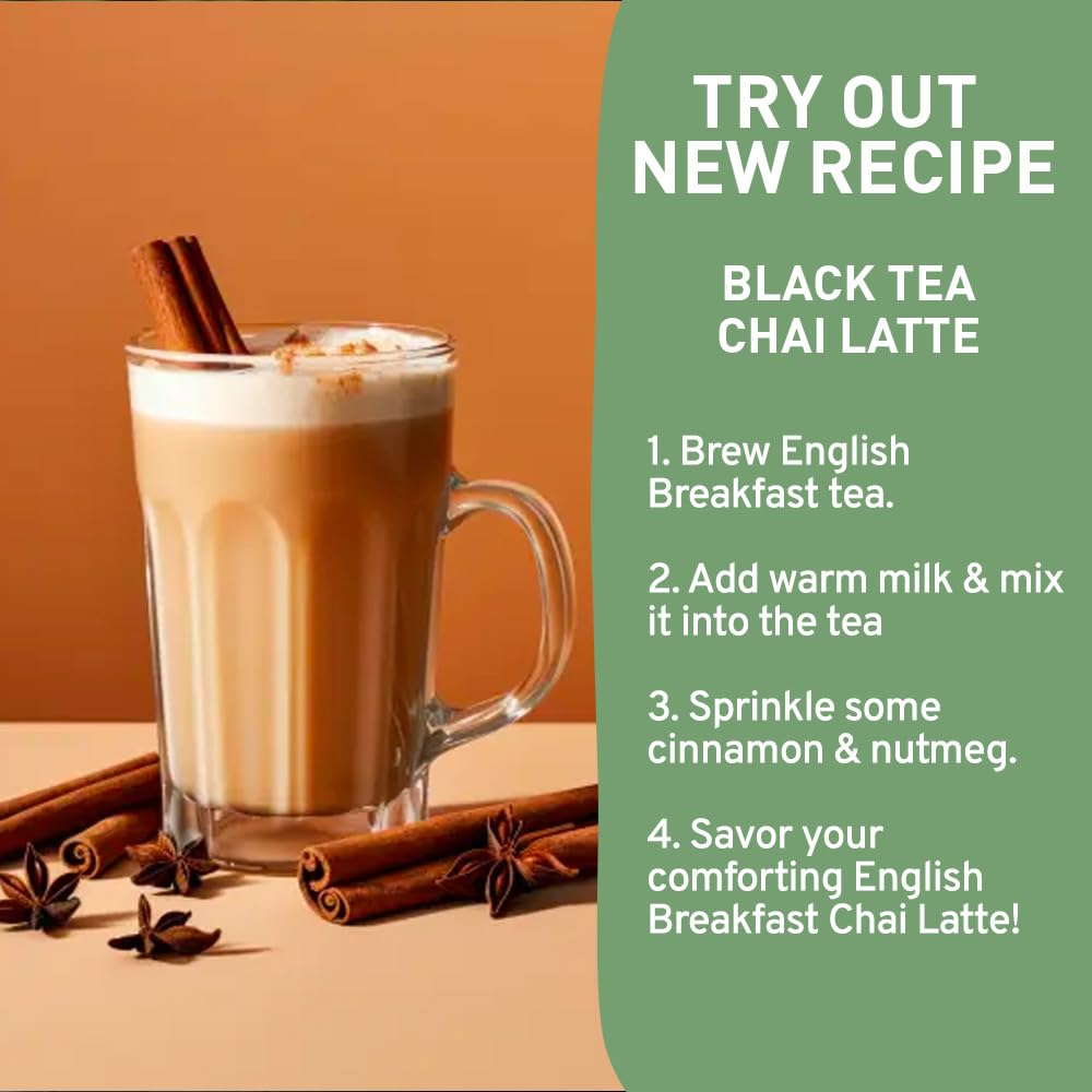 HANDPICK, English Breakfast Tea Loose Leaf (340g/12oz) Strong, Robust, High Caffeine Black Tea Loose Leaf | Non-GMO | Resealable, Ziplock Pouch | Brew Hot, Iced or Kombucha tea | Assam Black Tea