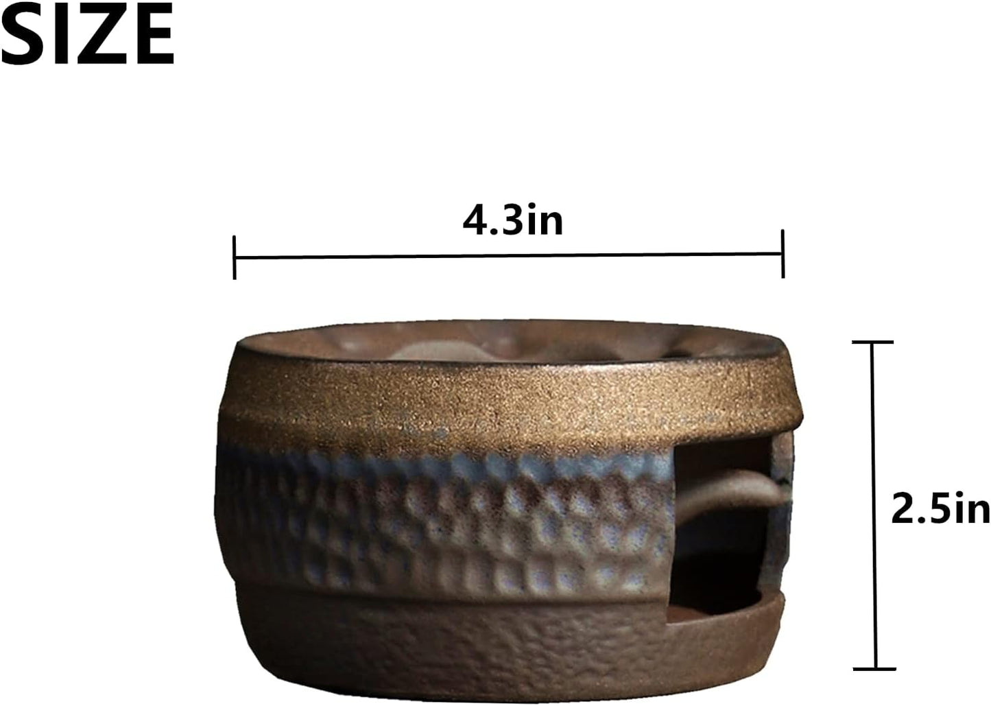 Teapot Warmer Matte Classic Retro Ceramic Universal Tea Warmer Stand Set with Candle Holder Japanese Style for Warming Tea, Coffee and Milk etc.