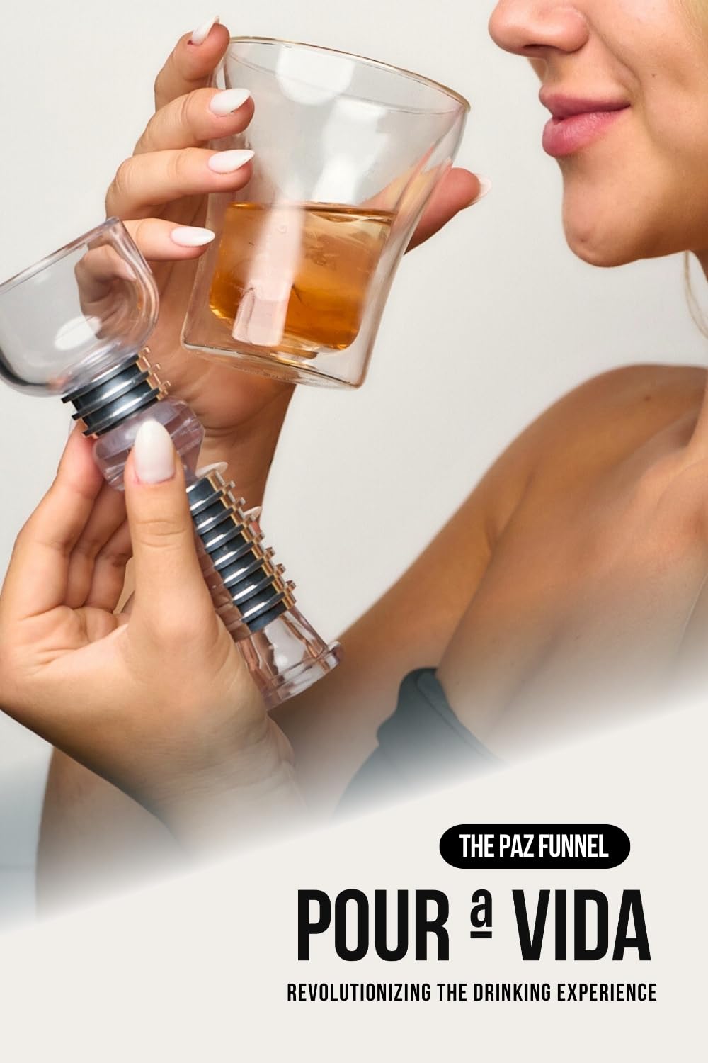 The Paz Magnetic Filtration Funnel - Stainless Steel Funnel for Smoother, Enhanced & Refined Drink Flavor - Premium Barware Essentials