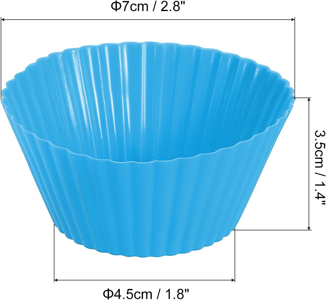 uxcell 18Pcs Silicone Cupcake Liners, Non-Stick Baking Cups, for Cooking Eggs, Baking Muffins and Make a Cake(Blue)
