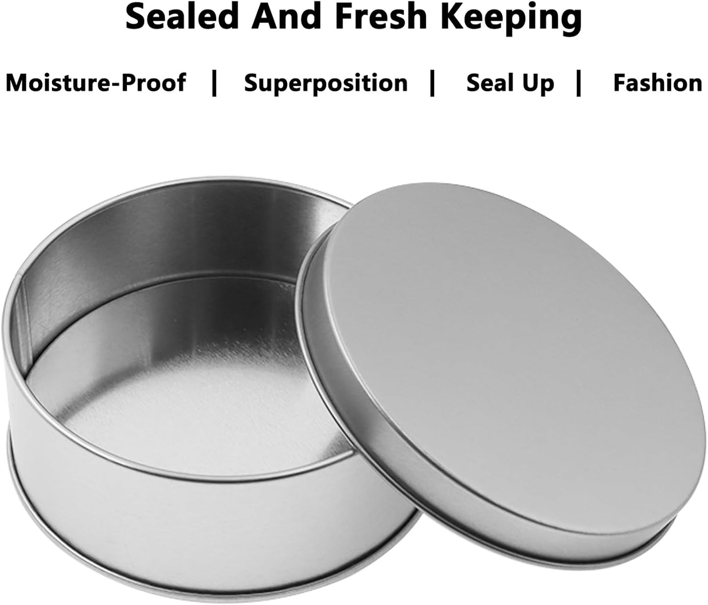 Metal Empty Boxes, Tin Boxes with Lid,Small Silver Tin Boxes,Stackable Organizer Containers,8PCS Storage Tin for Home Outdoor Active Storage Containers