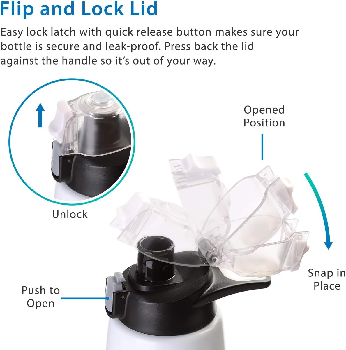 Cupture Action Bottle with Handle - Stainless Steel Vacuum-Insulated, 22 oz