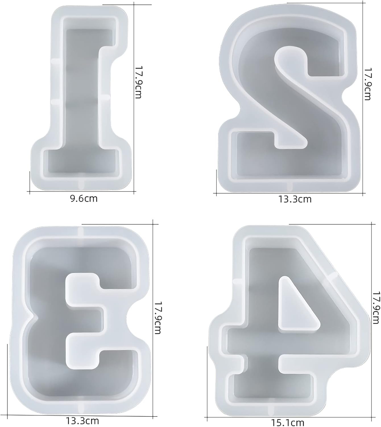 ESEDAGE 7 inch Number Resin Mold 7 Inches 9 Pack Arabic Alphabet Mold 0-9 Alphabet Mold Silicone Mold for Resin Handmade Letter Resin Casting Mold Alphabet Soap Making Molds