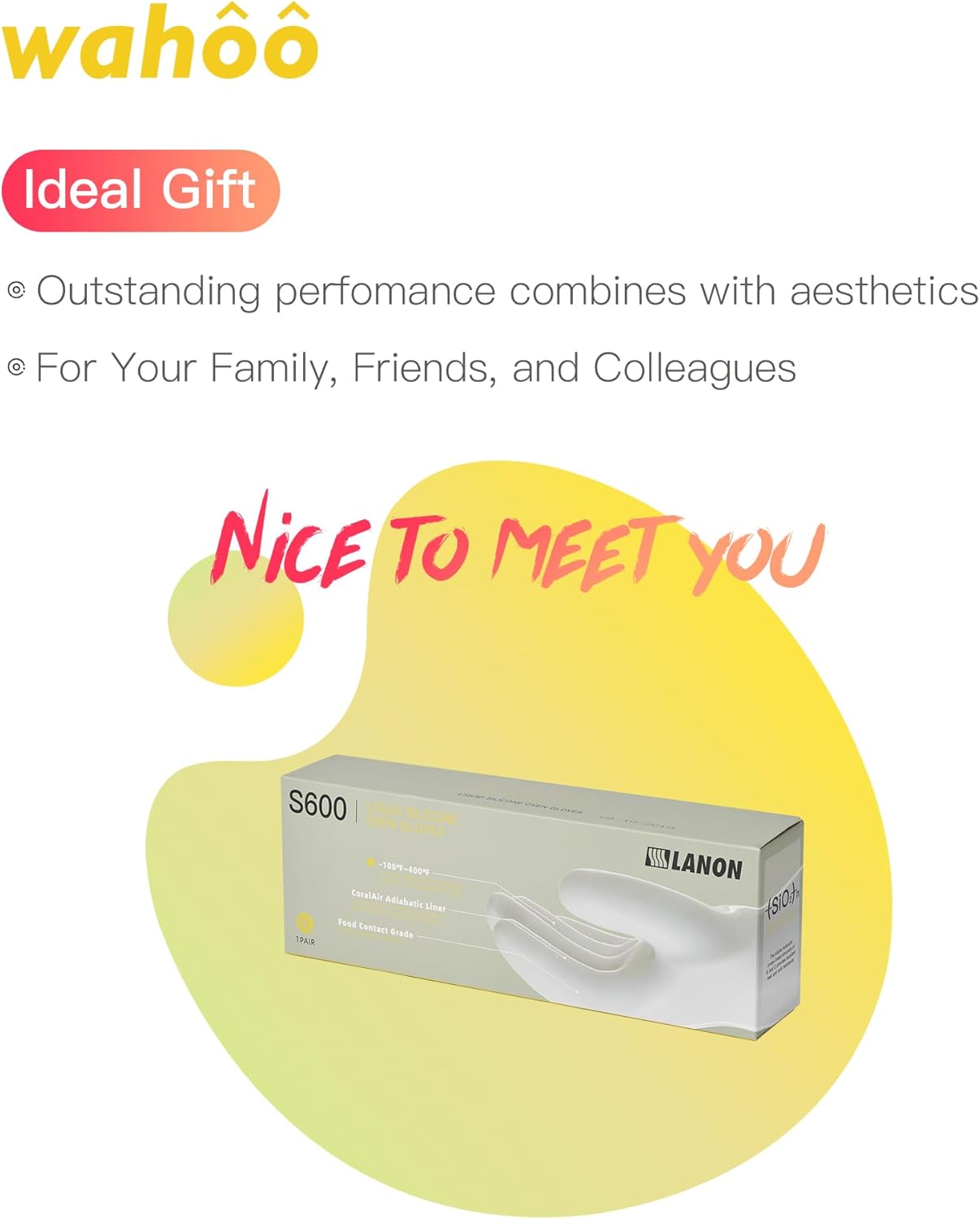 wahoo Professional Liquid Silicone Oven Mitts Gloves, Heat Resistant Gloves for Cooking, Baking, CoralAir Liner, 12 Inch, Purple, Large