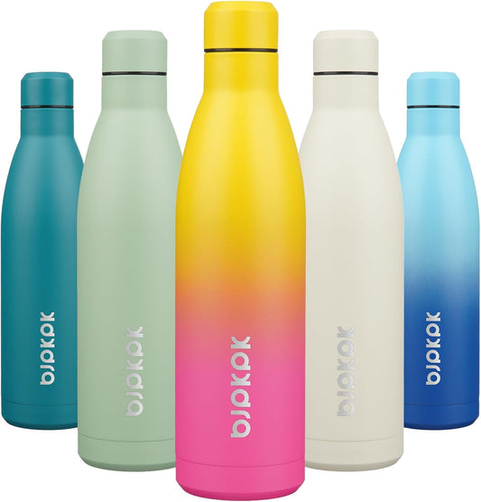 BJPKPK 25oz Insulated Water Bottle Double Wall Vacuum Insulated Stainless Steel Water Bottles for Spots Keep Cold and Hot,Rainbow