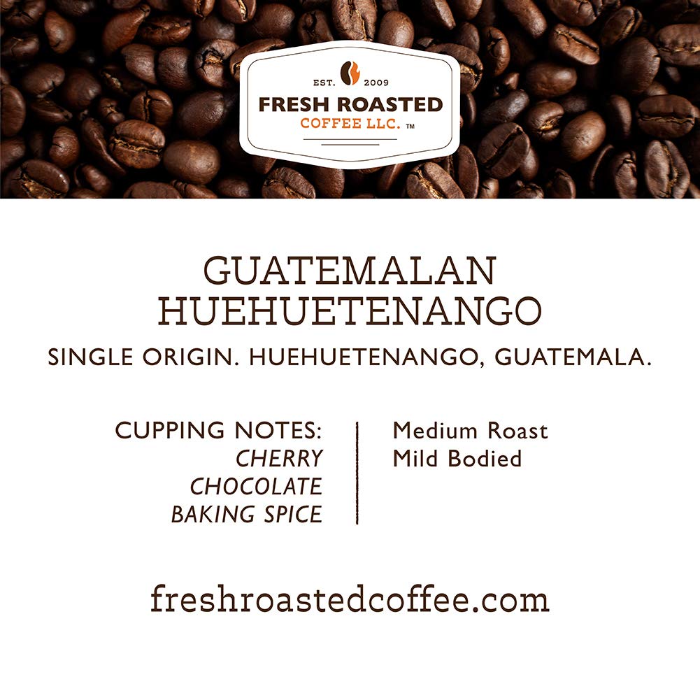 Fresh Roasted Coffee, Guatemala Huehuetenango | 12 oz | Single Origin | Medium Roast | Kosher | Whole Bean