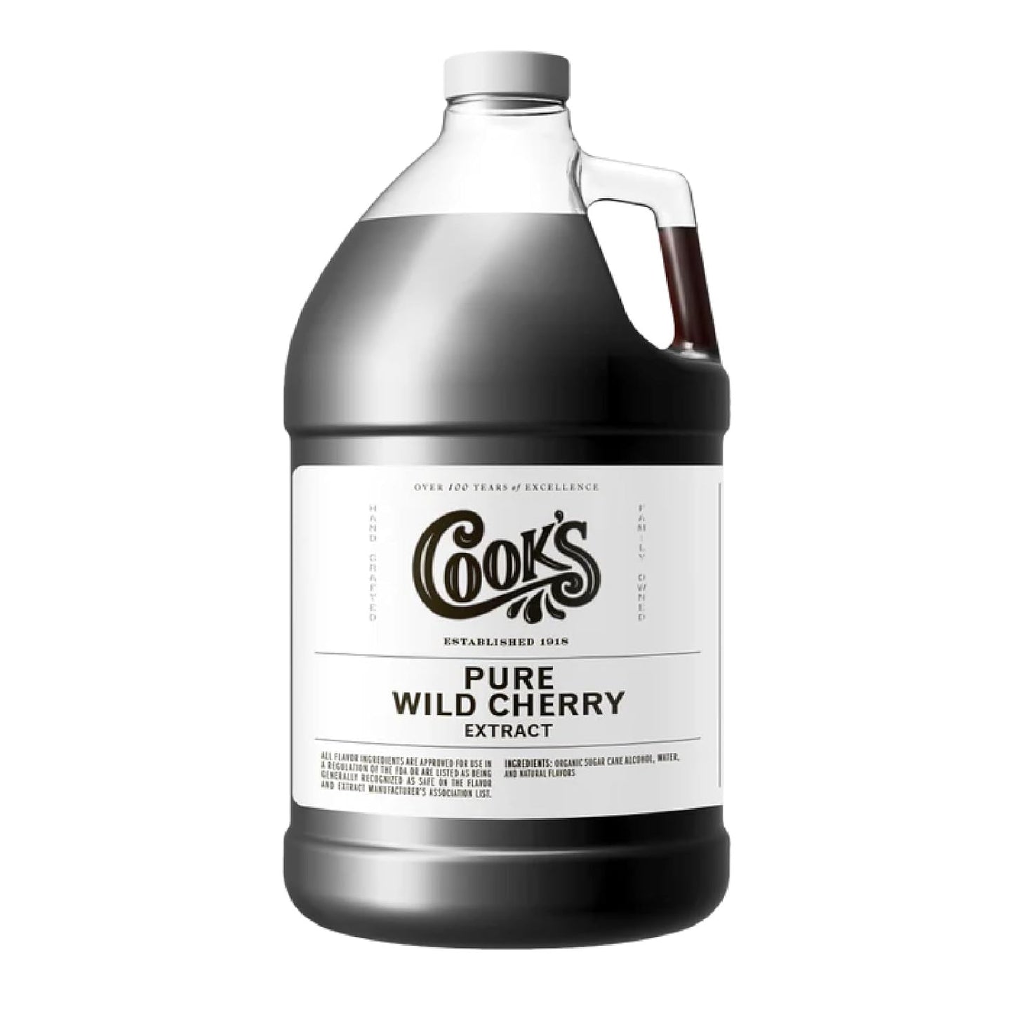 Cook's, Pure Wild Cherry Extract for Baking, Preserves, Syrup, Cookies, Cakes, 128 Ounces (1 Gallon)