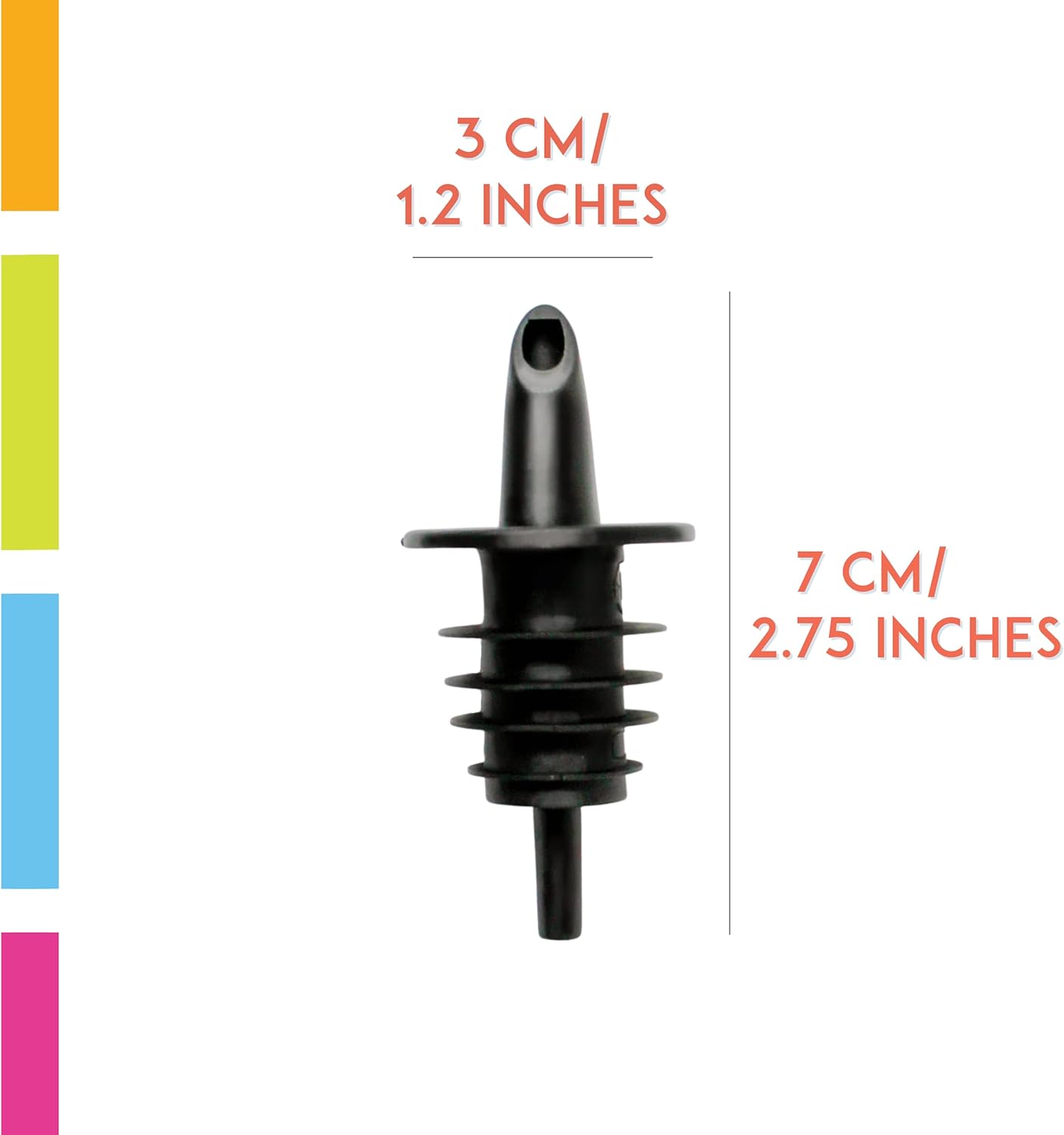 Hawaiian Shaved Ice Syrup Precise Control Bottle Pourers - Professional Pour Spouts for Snow Cone & Drink Flavors (3-Pack)