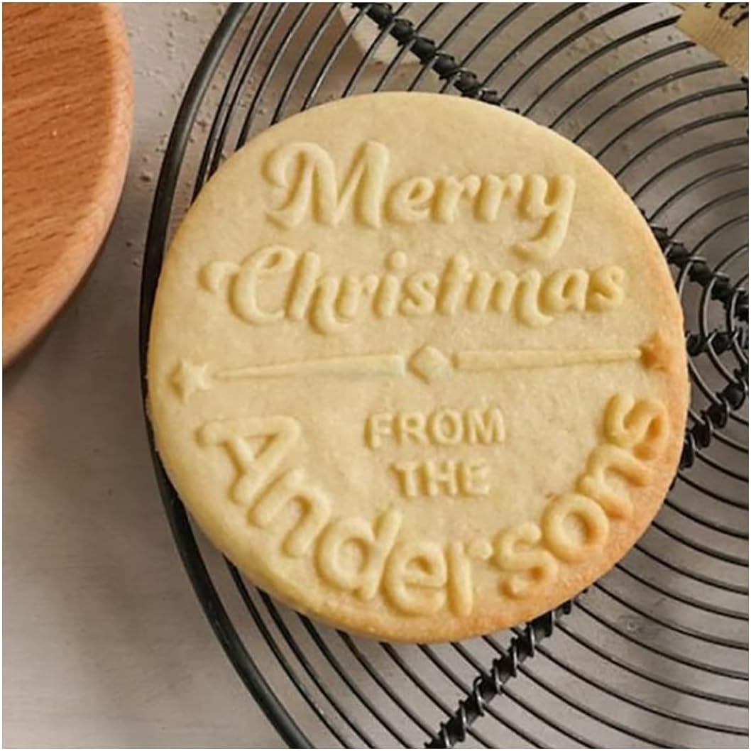 2025 Personalized Christmas Cookie Stamp Unique 3D Embossed Design Fun Tool for Baking Art (B)