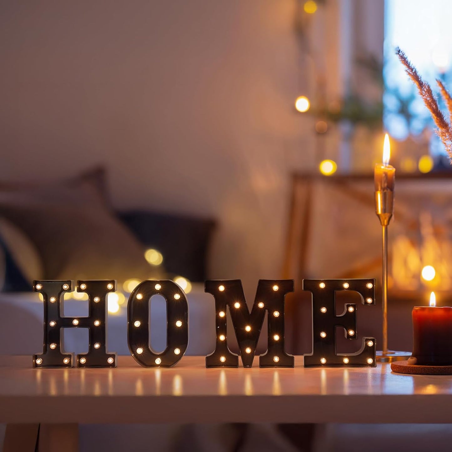 Foaky Black LED Letter Lights for Room Decor - Bedroom Wall Decor, Alphabet Lights for Home, Wedding, Party - Battery Operated （T）