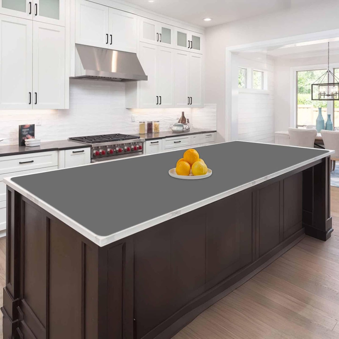 78.7"x23.6"(200cmx60cm) Large Silicone Mats for Countertop, Heat Resistant Mat, Waterproof Nonslip Silicone Kitchen Counter Mat, Nonstick Table Placemat, Multipurpose Mat, Dark Gray