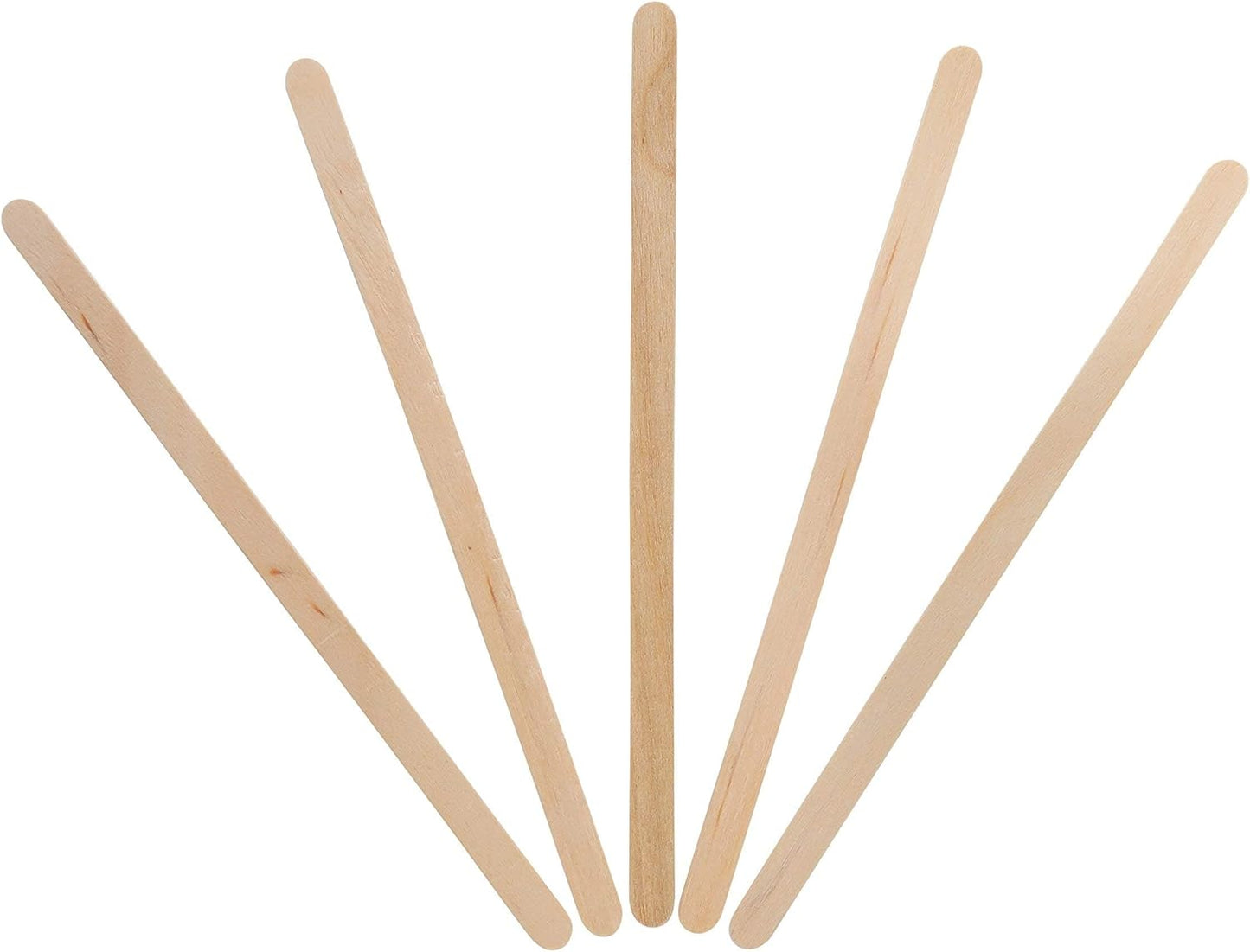 10,000 Count | KingSeal Natural Birch Wood Coffee Beverage Stirrers, Stir Sticks, 5.5 Inches, Round End, Bulk Pack - 10 Boxes x 1000 Stirrers