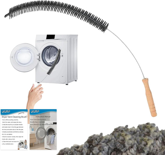 Dryer Lint Brush Vent Cleaner Lint Trap Cleaning Tool Dryer Vent Brush Long Flexible with Wood Handle 27.95 Inches Medium Size for Dryer Vent Cleaning DIY Enthusiasts Homeowners (2, PCS)