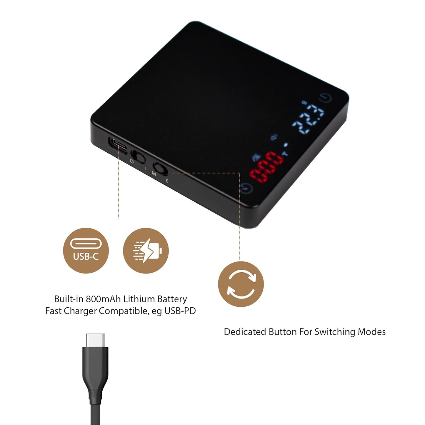 Nano Coffee Scale with Timer, Espresso Scale with Auto Tare, Touch Sensor and Silicone Cover