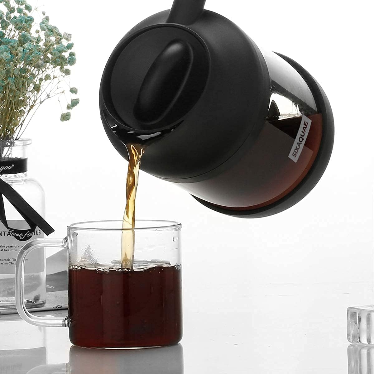 Cold Brew Coffee Maker Stainless Steel Strainer Large,Durable Iced Coffee Maker Cold Brew Pitcher,Dishwasher Safe 38 Oz Iced Tea Maker