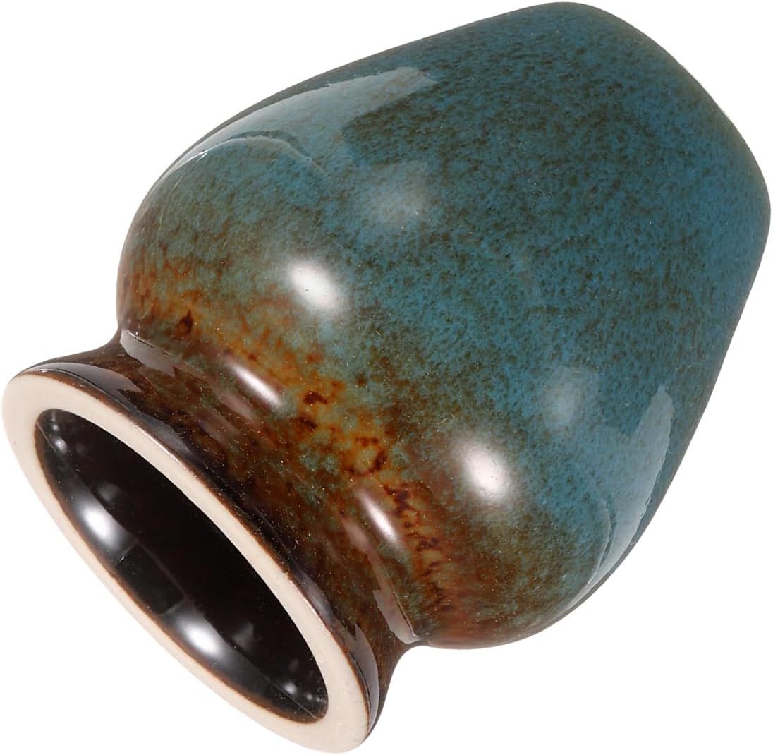 HARFINGTON Ceramic Chasen Stand 70mm Matcha Whisk Holder Teas Set Whisks Stand Traditional Matcha Tea Chasen Holder Tea Set Accessories for Tea Tasting, Dark Cyan