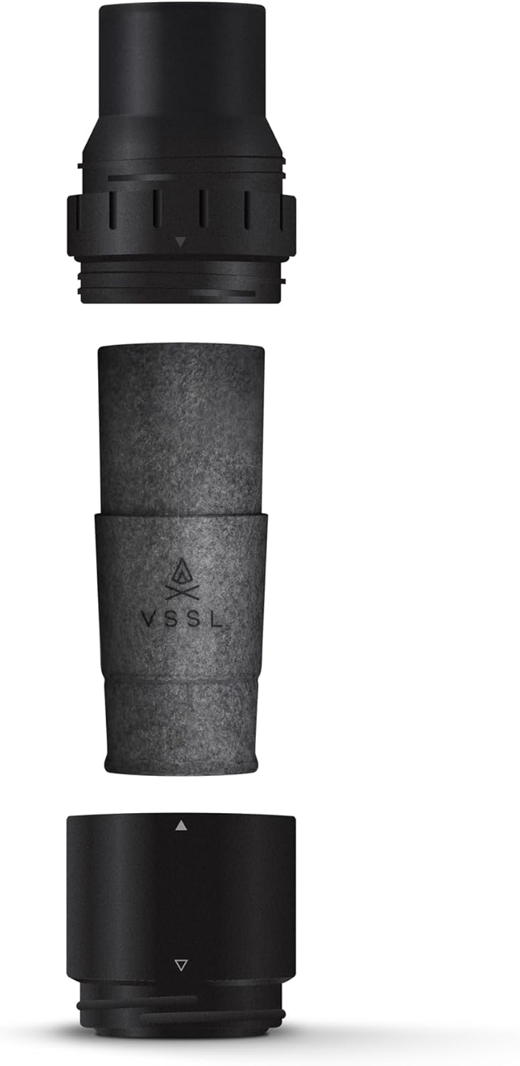Nest Pour Over Coffee Kit + Java G25 Grinder Gift Set, Contains Two 10 Oz Mugs, Splash Proof Lid, Pour Over Coffee Dripper, Java G25 Grinder and Storage Connector, Black