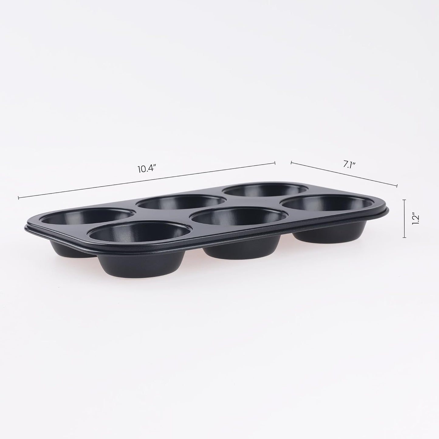 Muffin-Pan for Baking, Nonstick Cake Pan 12 Cups, 3 Pack Cup Premium Cheesecake Pans, Cupcake Baking Pan for Oven 10.4 * 7.1 * 1.2in Black
