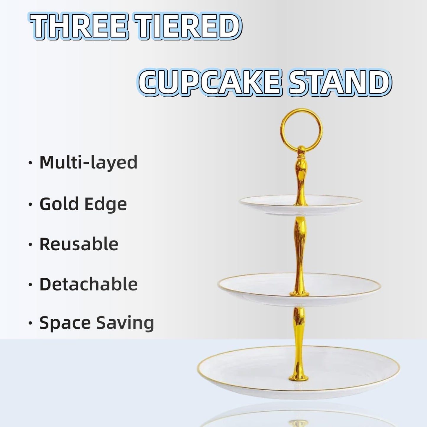 5 Pcs Dessert Table Stand Set - 2x Small 3 Tier Plastic Cupcake Display Stands Cookie Tray Rack Serving Tower & 3x Trays for Wedding Baby Shower Tea Party
