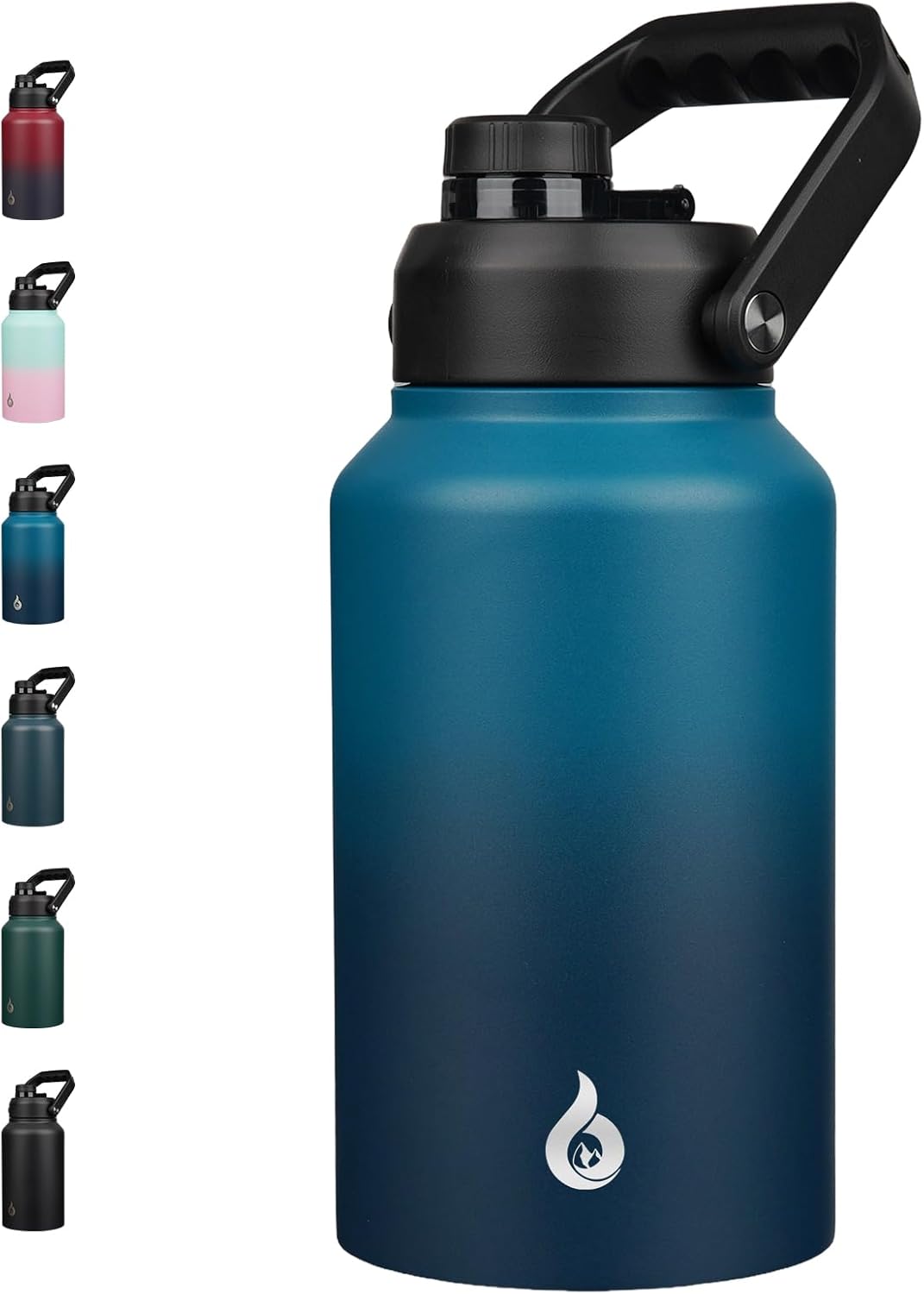 BJPKPK 87oz Insulated Water Bottle, Dishwasher Safe 2/3 Gallon Water Bottle with Ergonomic Handle, BPA Free Leak Proof Water Jug, Stainless Steel Metal Water Bottle with Anti-slip Bottom,Vast