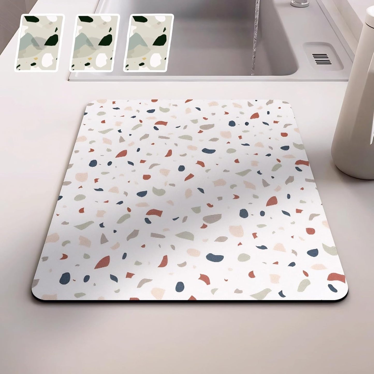 Dish Drying Mat - Absorbent Countertop Mat for Coffee Maker, Expresso Machine, Kitchen Use (01,16''×24'')